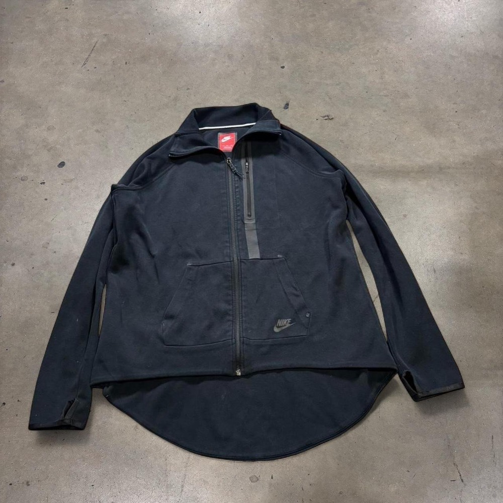 Nike Womens Moto Tech Fleece Zip Up Jacket Black XLT Tall